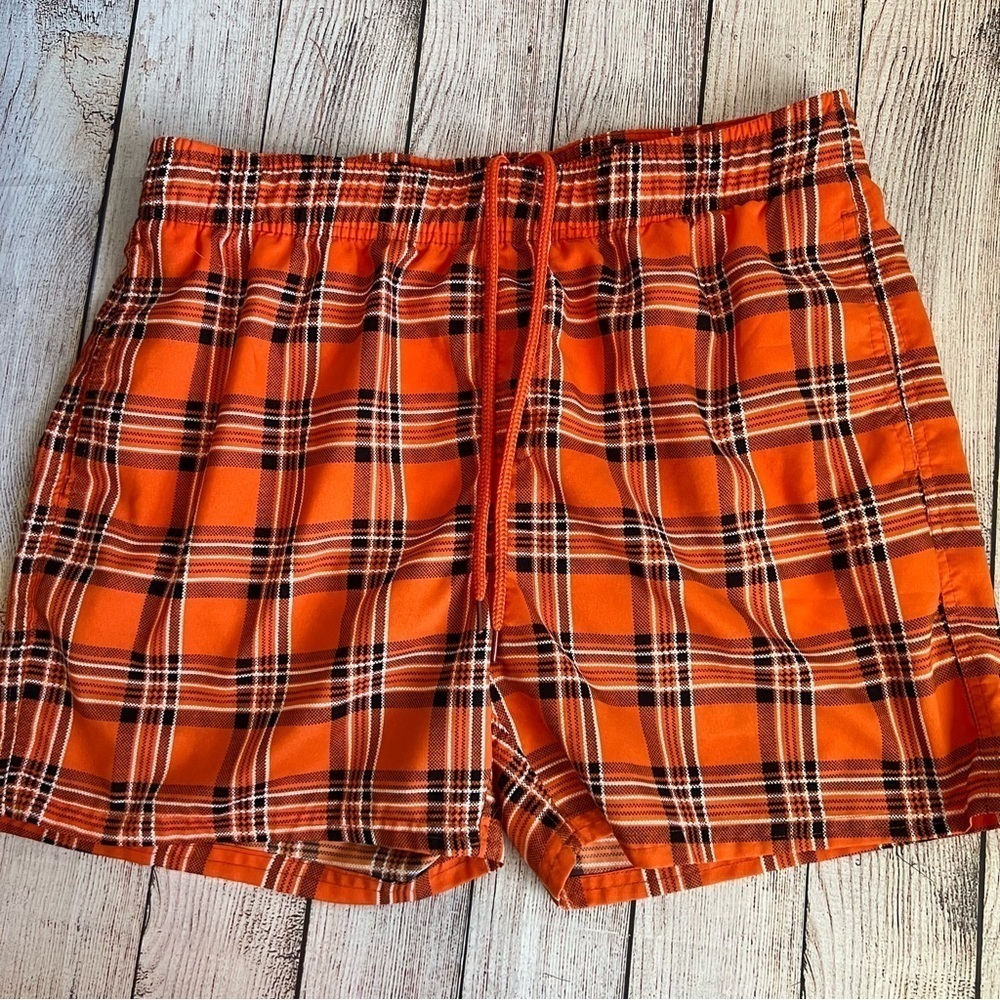 TALOS Plaid Swim Trunks Shorts Large